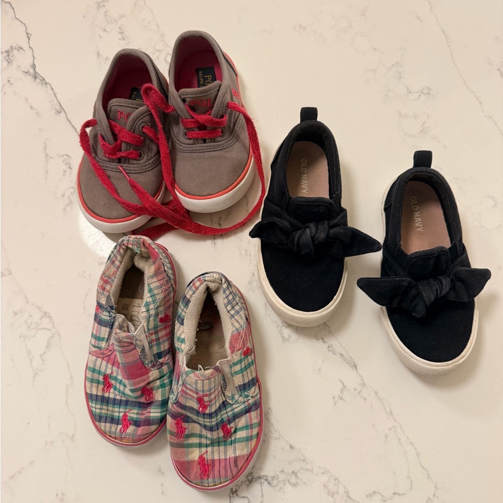 Girls size 7 sneaker bundle Polo Ralph Lauren, Old Navy